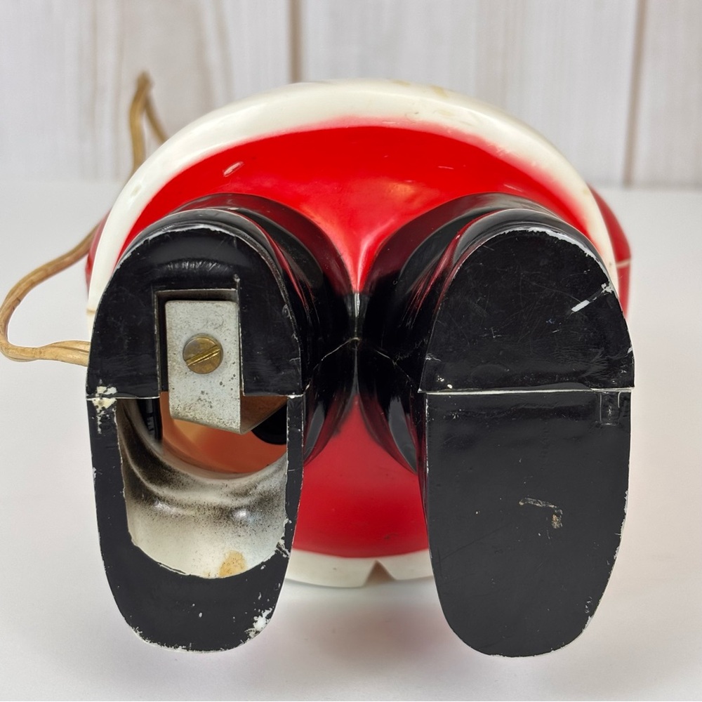 Vintage 1950's Blow Mold Lighted Santa General Products Co Tabletop Decor Red 8" - Picture 6 of 15